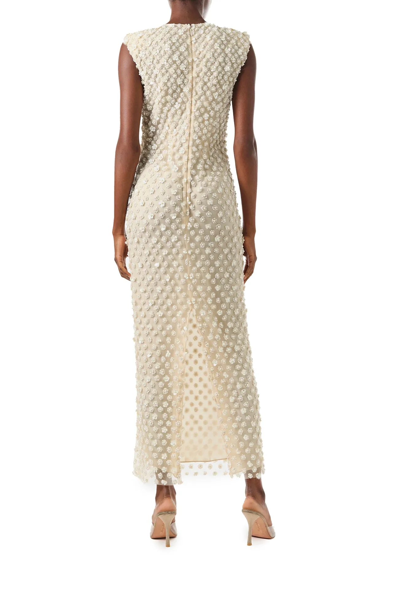Sleeveless Pearl Embroidered Sheath sold by Monique Lhuillier product image thumbnail 4