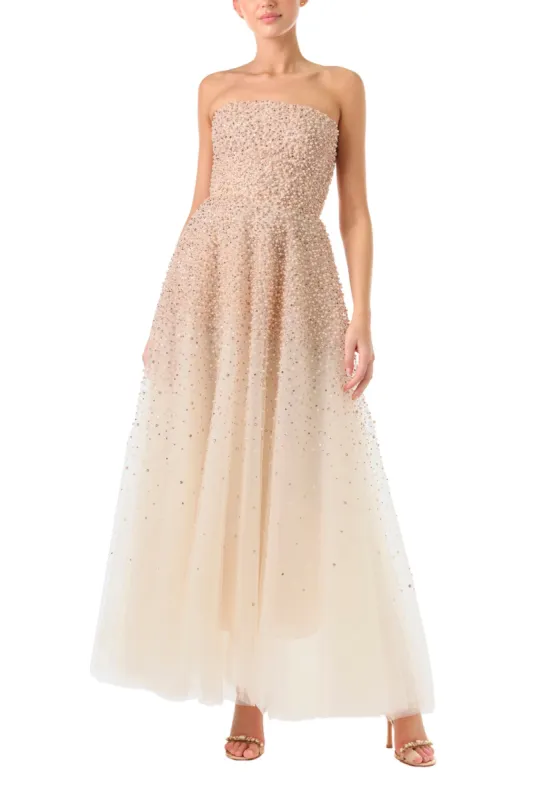 Pearl Embroidered Tulle Gown sold by Monique Lhuillier