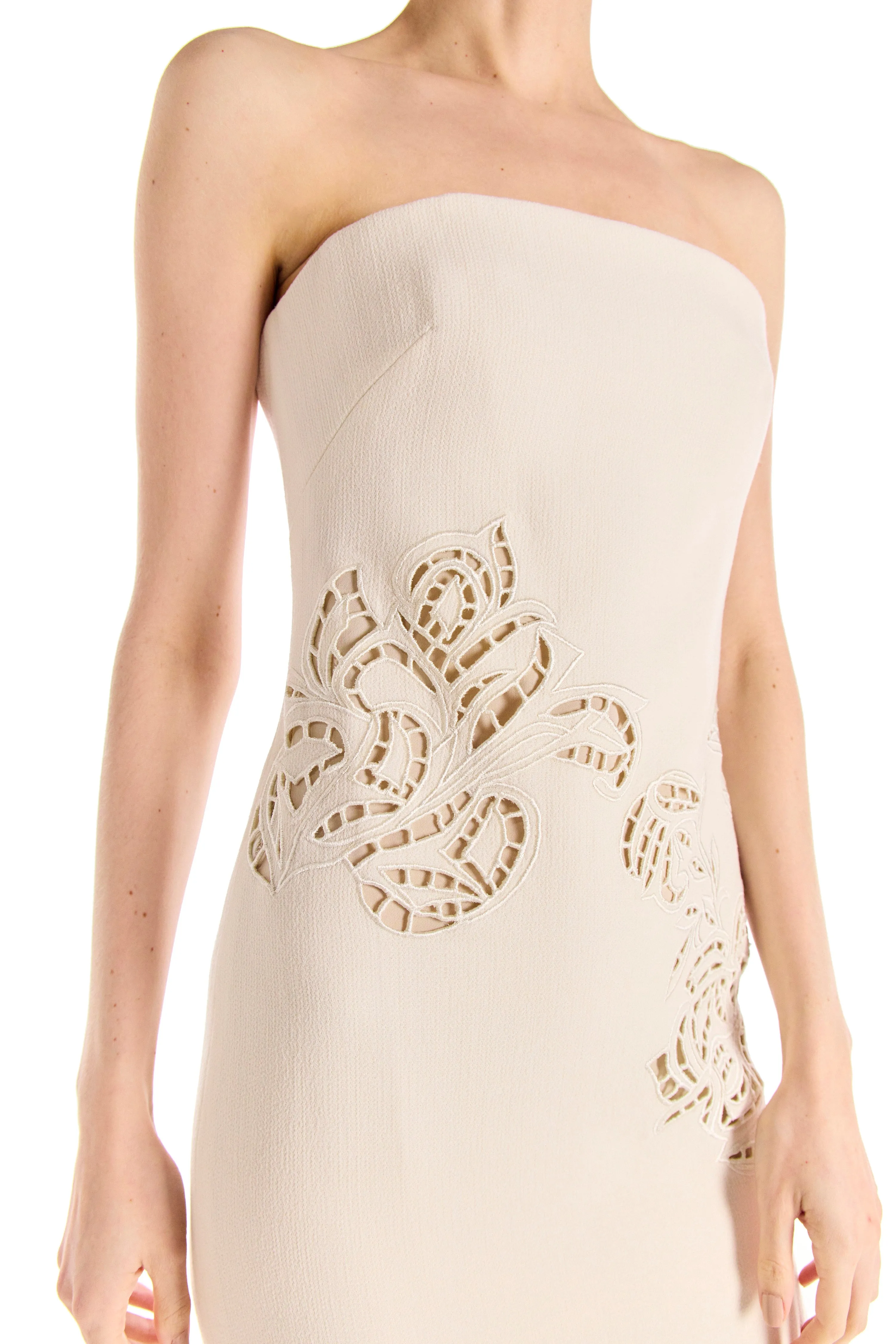 Strapless Embroidered Wool Dress sold by Monique Lhuillier product image thumbnail 5