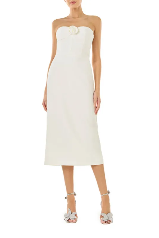Rosette Crepe Midi Dress sold by Monique Lhuillier