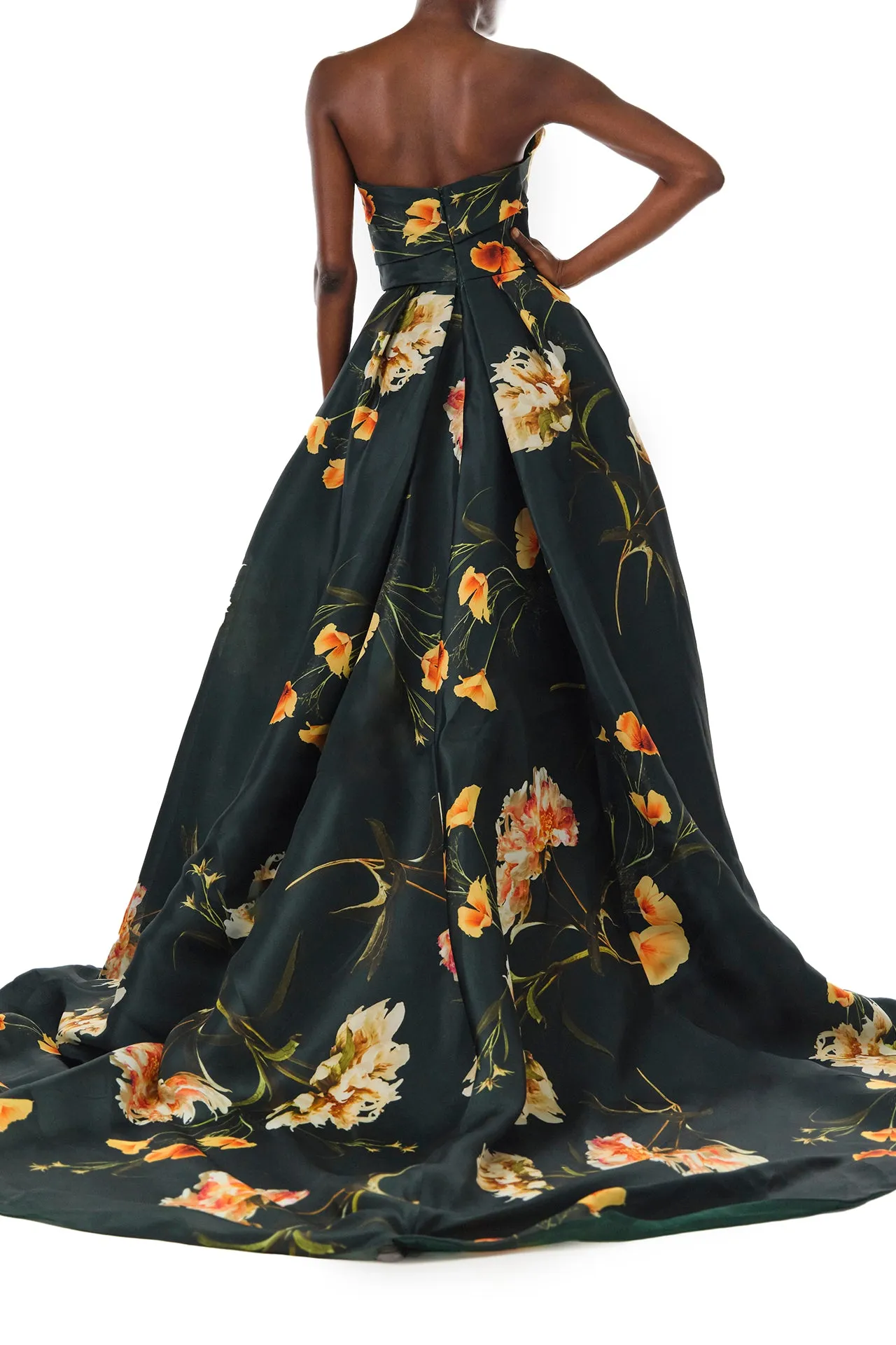 Strapless Draped Floral Ball Gown sold by Monique Lhuillier product image thumbnail 4