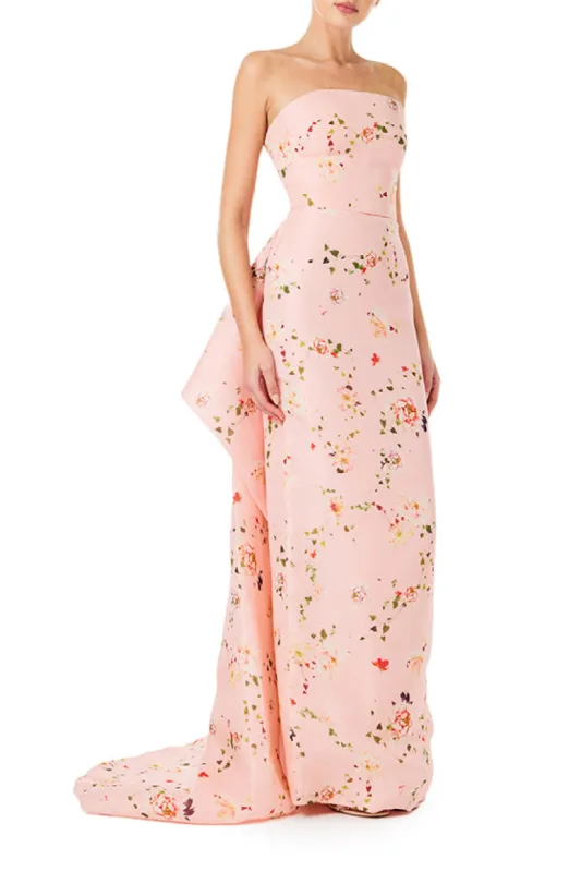 Floral Strapless Column Gown sold by Monique Lhuillier