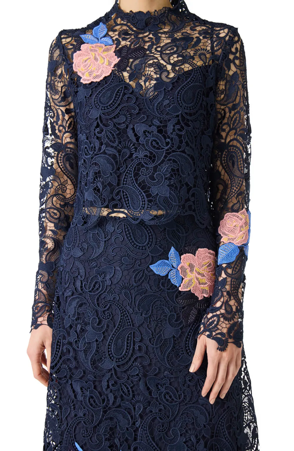 Long Sleeve Lace Blouse sold by Monique Lhuillier