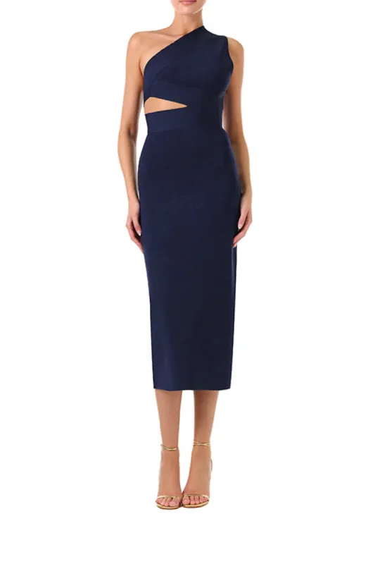One Shoulder Knit Midi Dress sold by Monique Lhuillier
