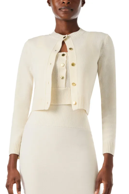 Cropped Long Sleeve Cardigan sold by Monique Lhuillier