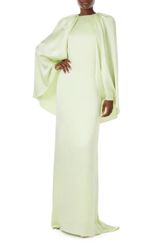 Satin Capelet Gown sold by Monique Lhuillier