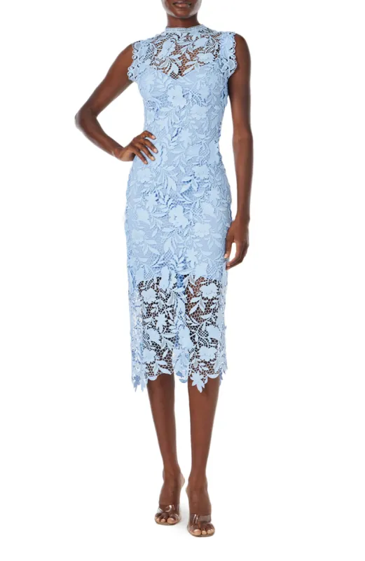 Jewel Neck Lace Sheath sold by Monique Lhuillier