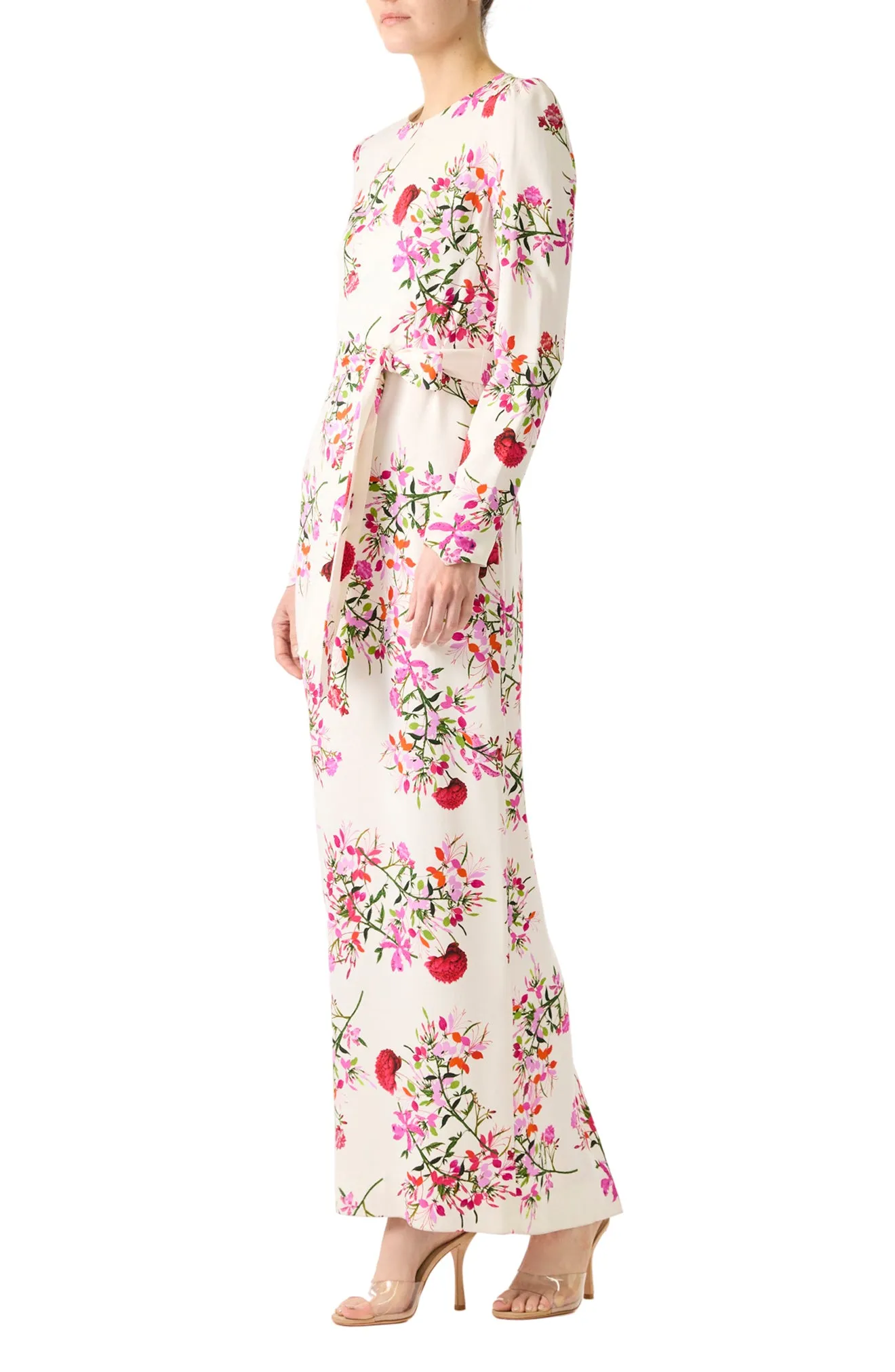 Jewel Neck Long Sleeve Dress with Belt sold by Monique Lhuillier product image thumbnail 3