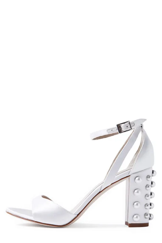 Susanna Pearl Satin Heel sold by Monique Lhuillier