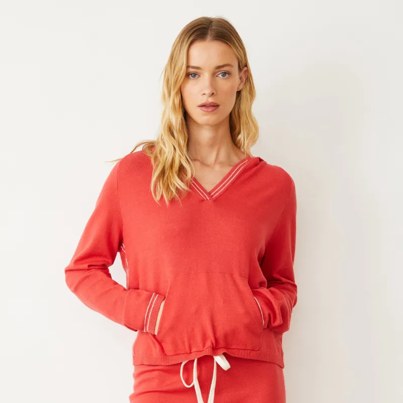 Light Soft Knit Contrast Stitch Hoody sold by Monrow