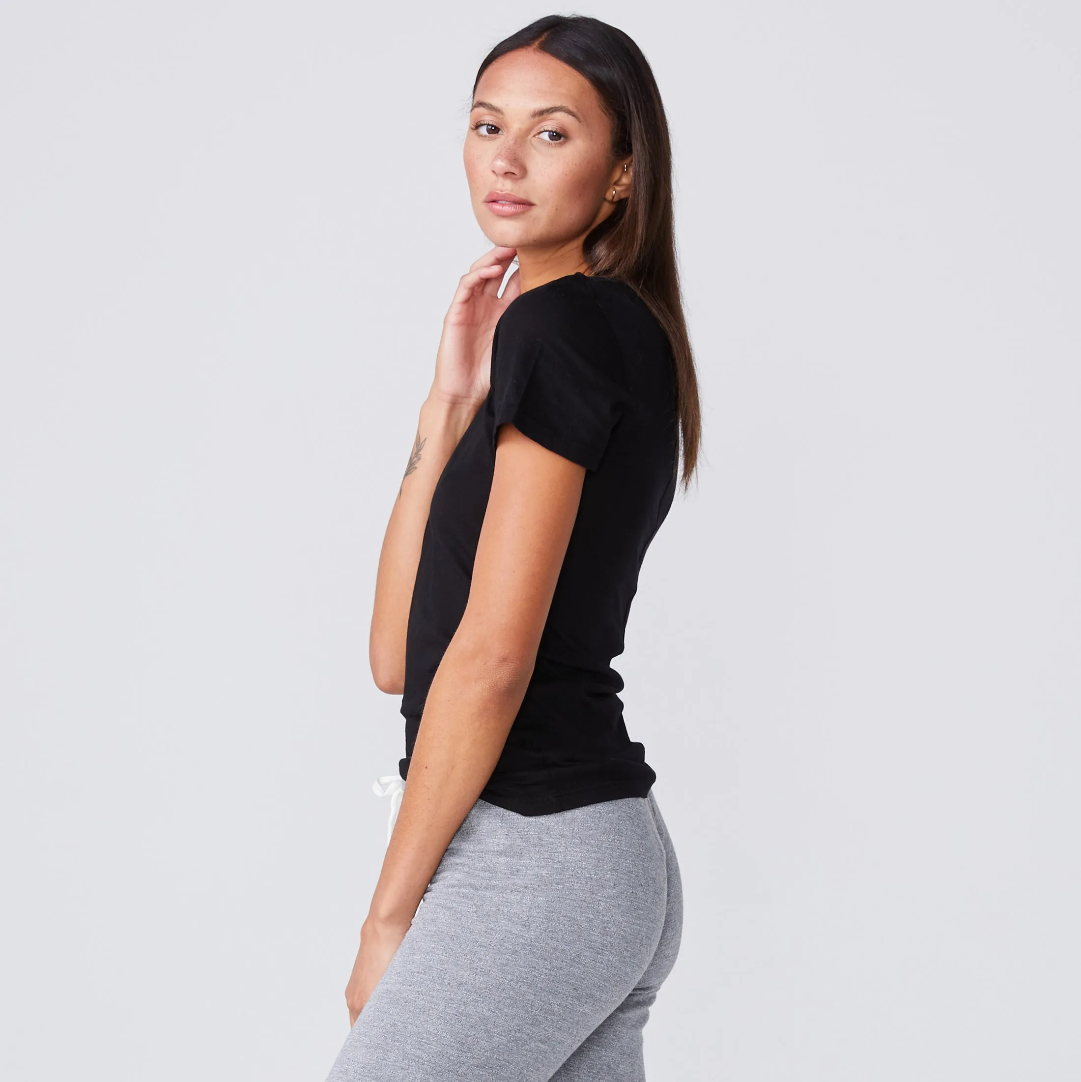 Super Fine Jersey Fitted Crew Neck Tee sold by Monrow product image thumbnail 4