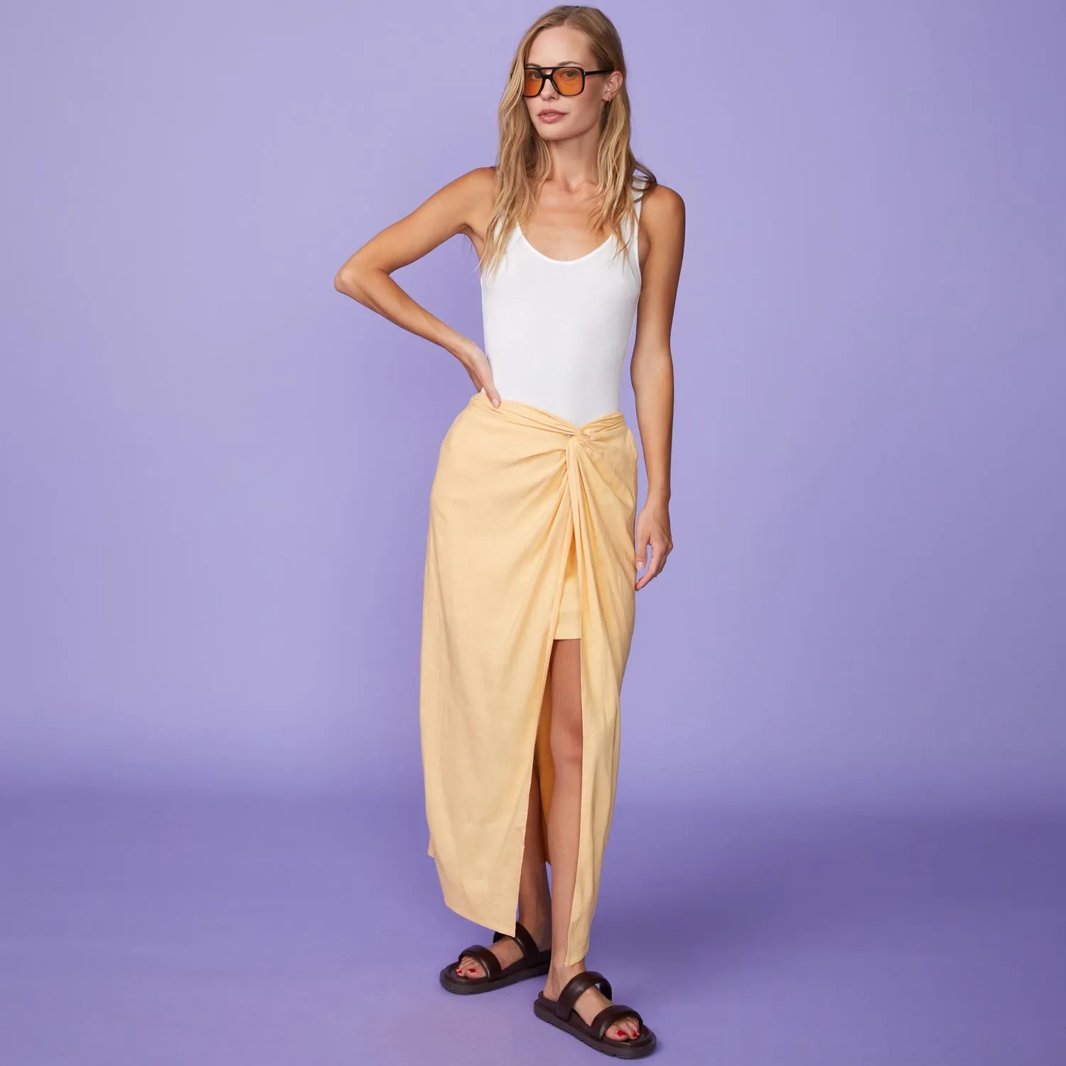 Linen Sarong Skirt sold by Monrow product image thumbnail 2
