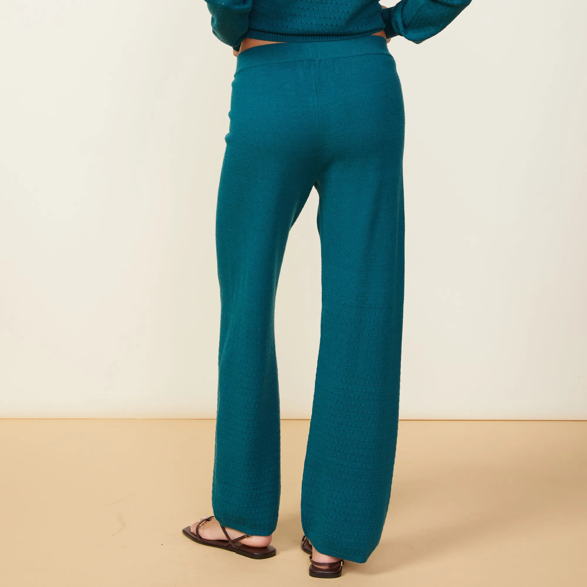 Soft Knit Pointelle Flare Pants sold by Monrow product image thumbnail 4