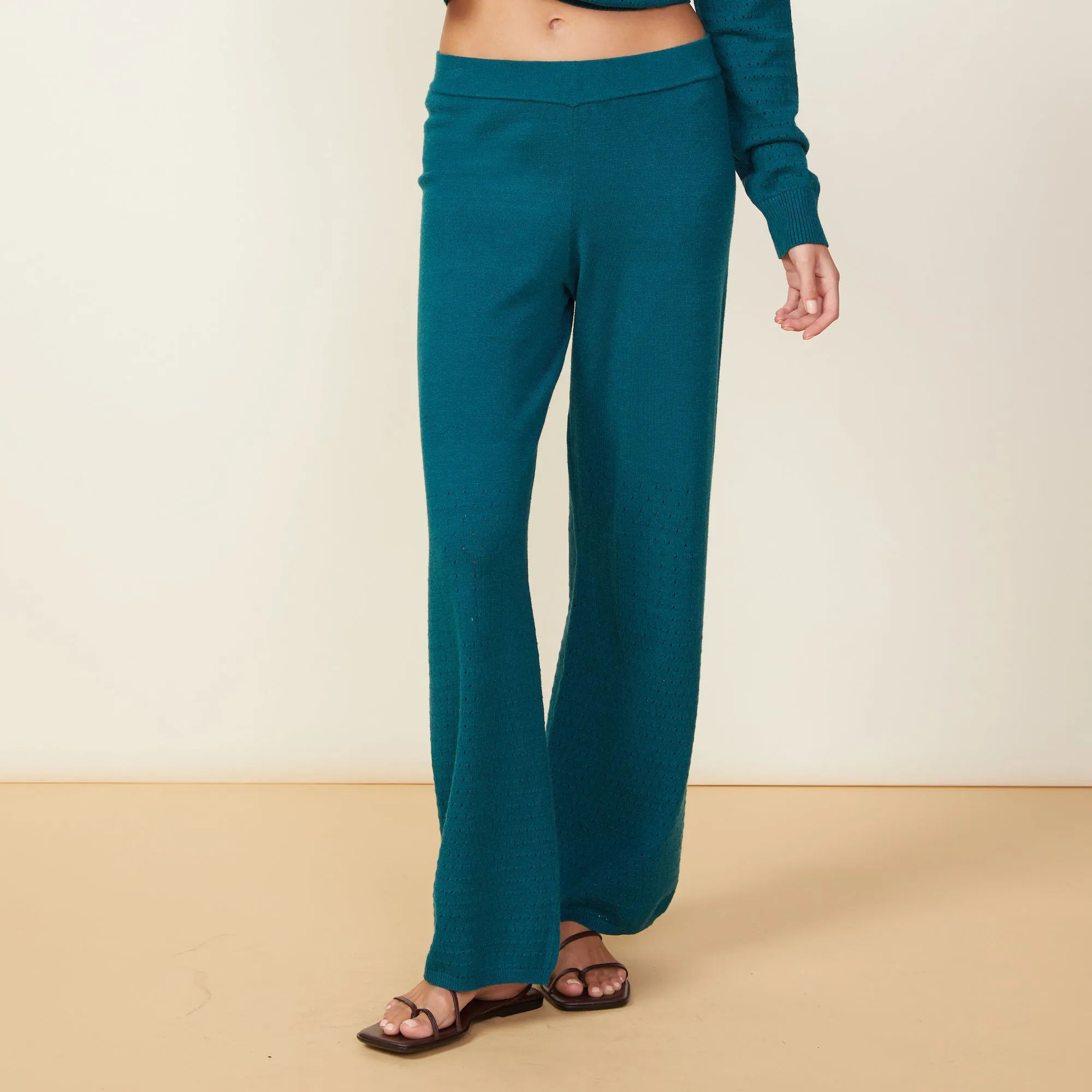 Soft Knit Pointelle Flare Pants sold by Monrow product image thumbnail 2