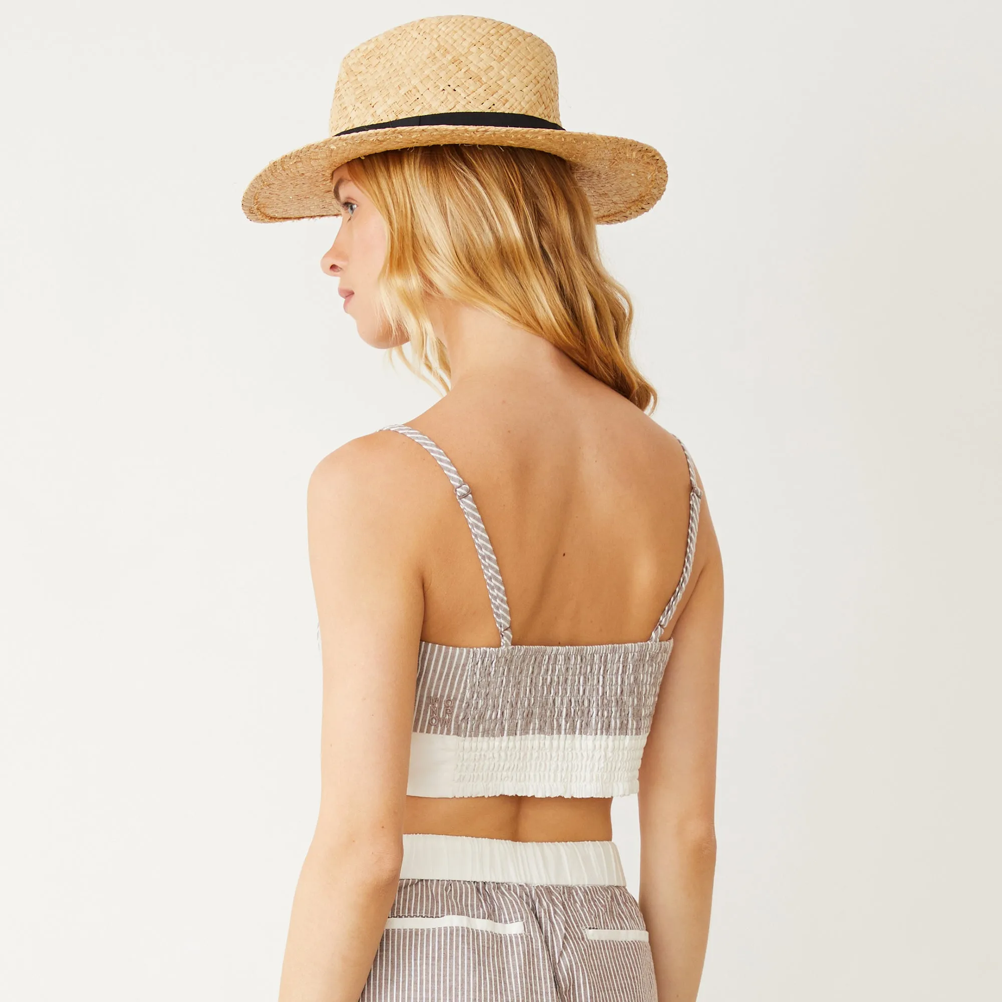 Stripe Poplin Bralette Top sold by Monrow product image thumbnail 5
