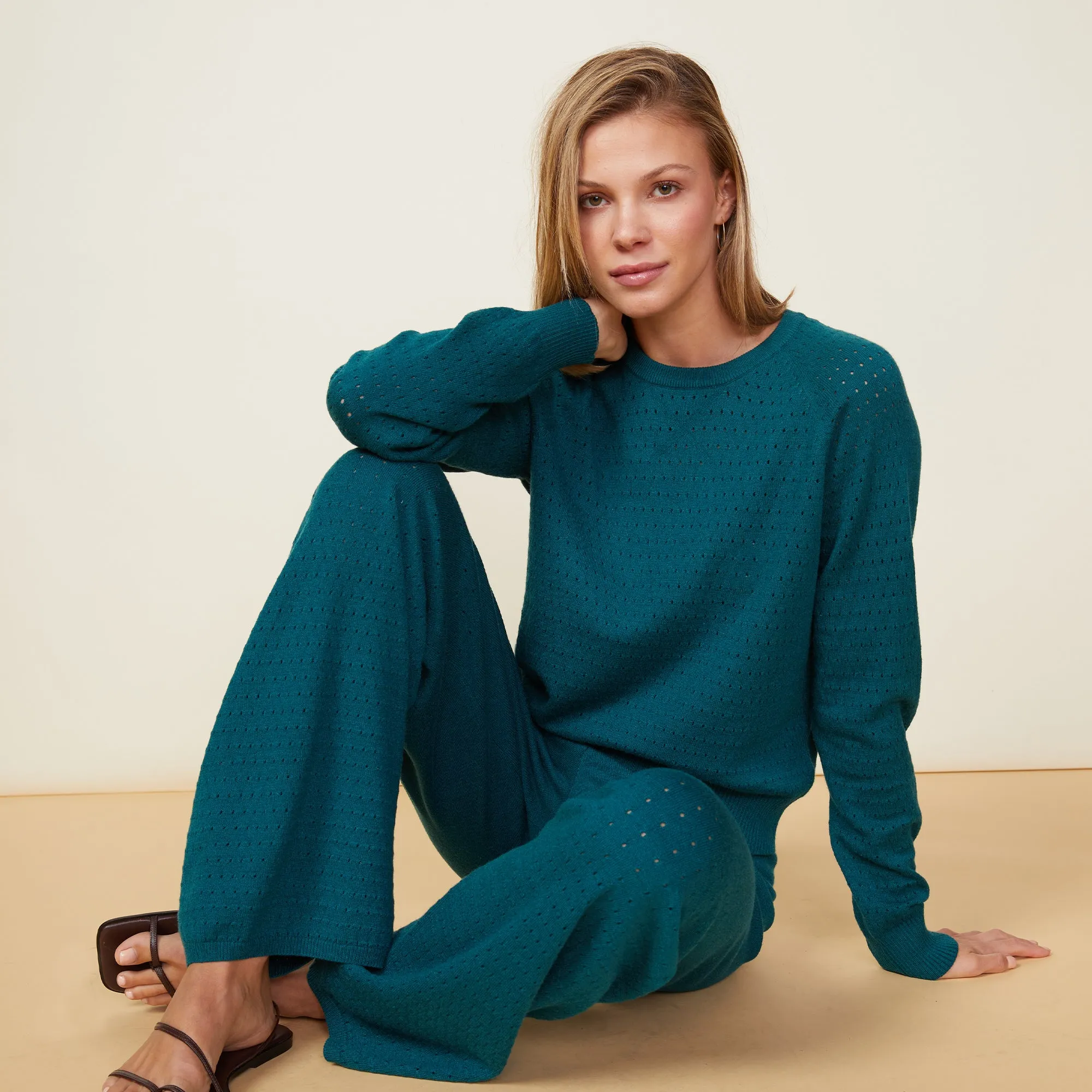 Soft Knit Pointelle Raglan Sweater sold by Monrow