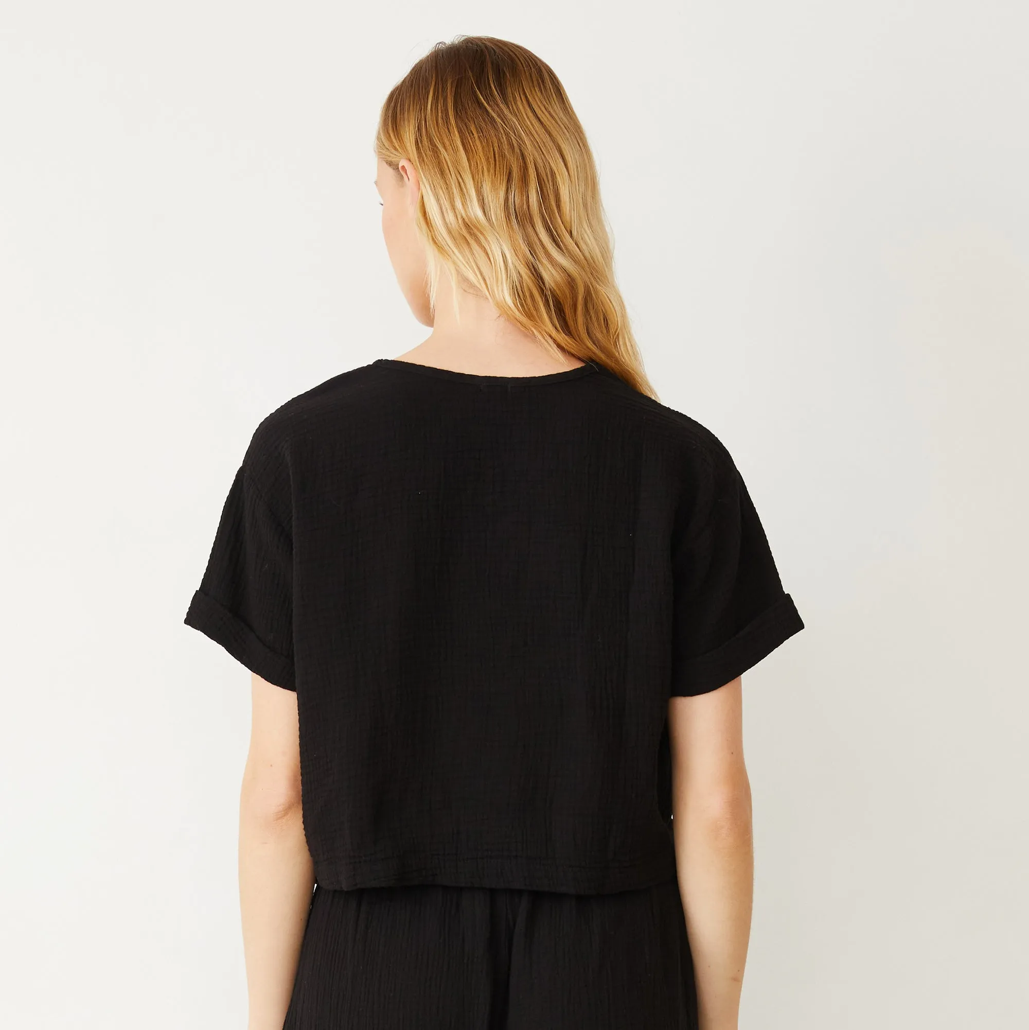 Gauze V Neck Mini Top sold by Monrow product image thumbnail 5