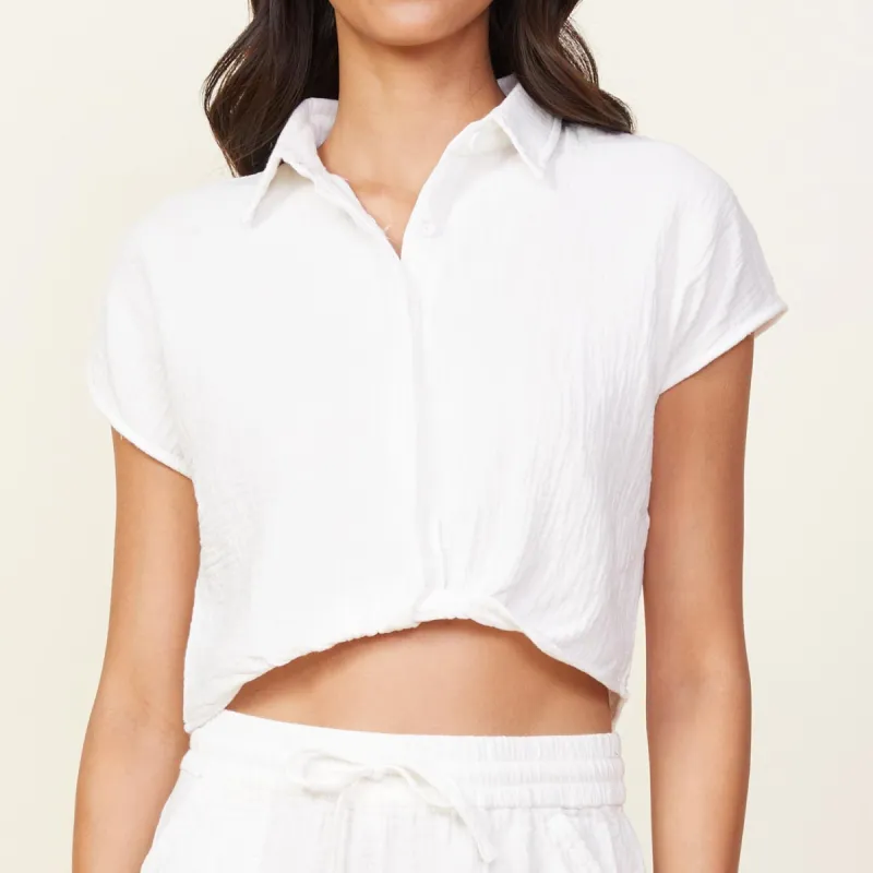 Gauze Short Sleeve Shirt sold by Monrow