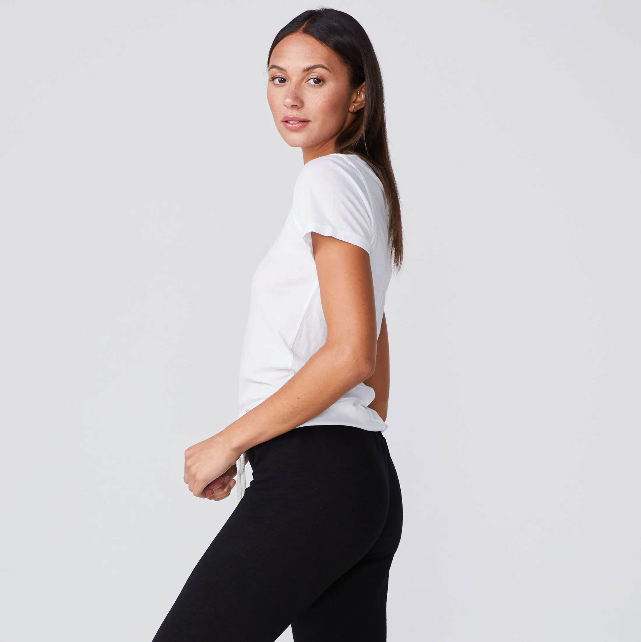 Super Fine Jersey Fitted Crew Neck Tee sold by Monrow product image thumbnail 4