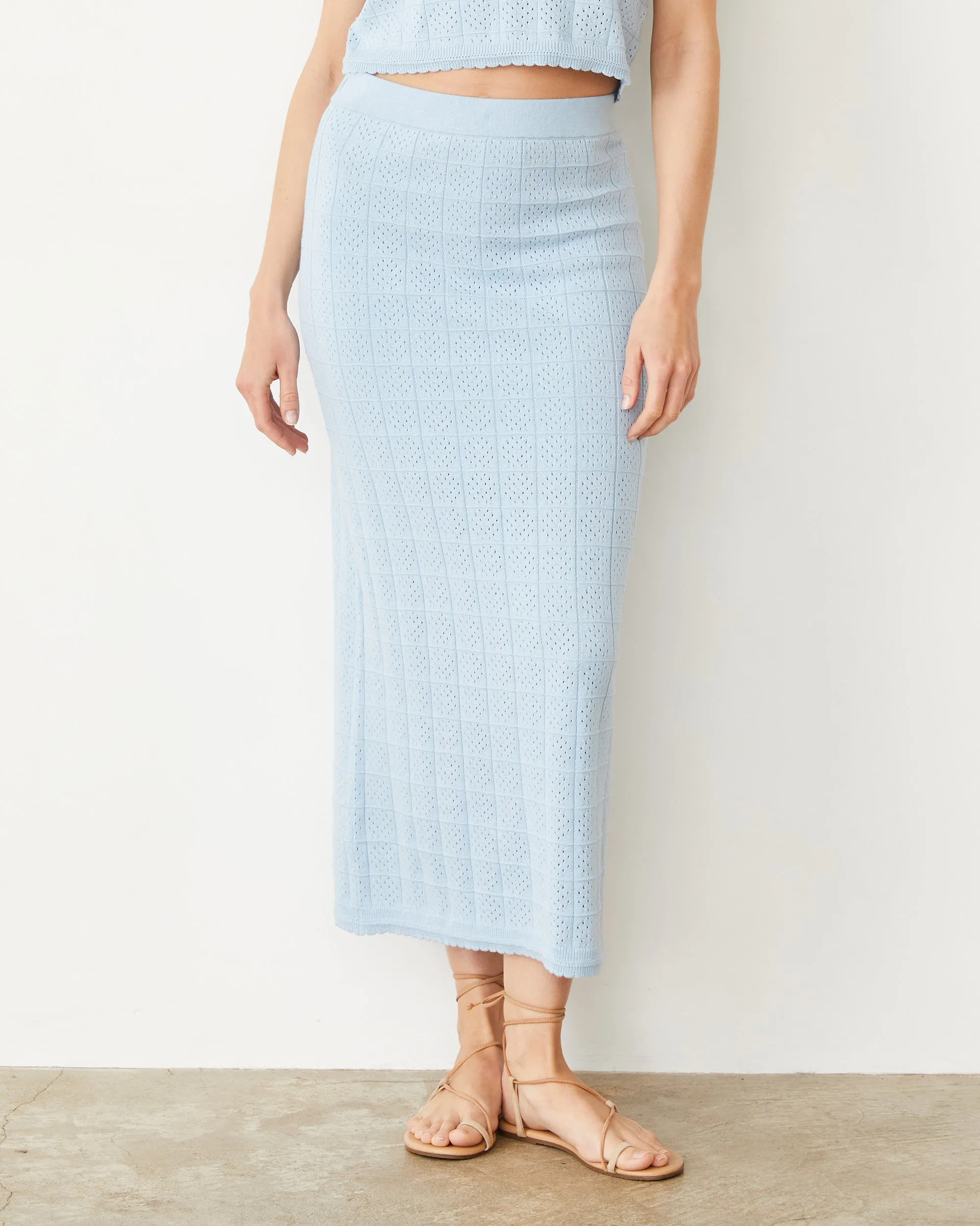 Crochet Knit Midi Skirt sold by Monrow