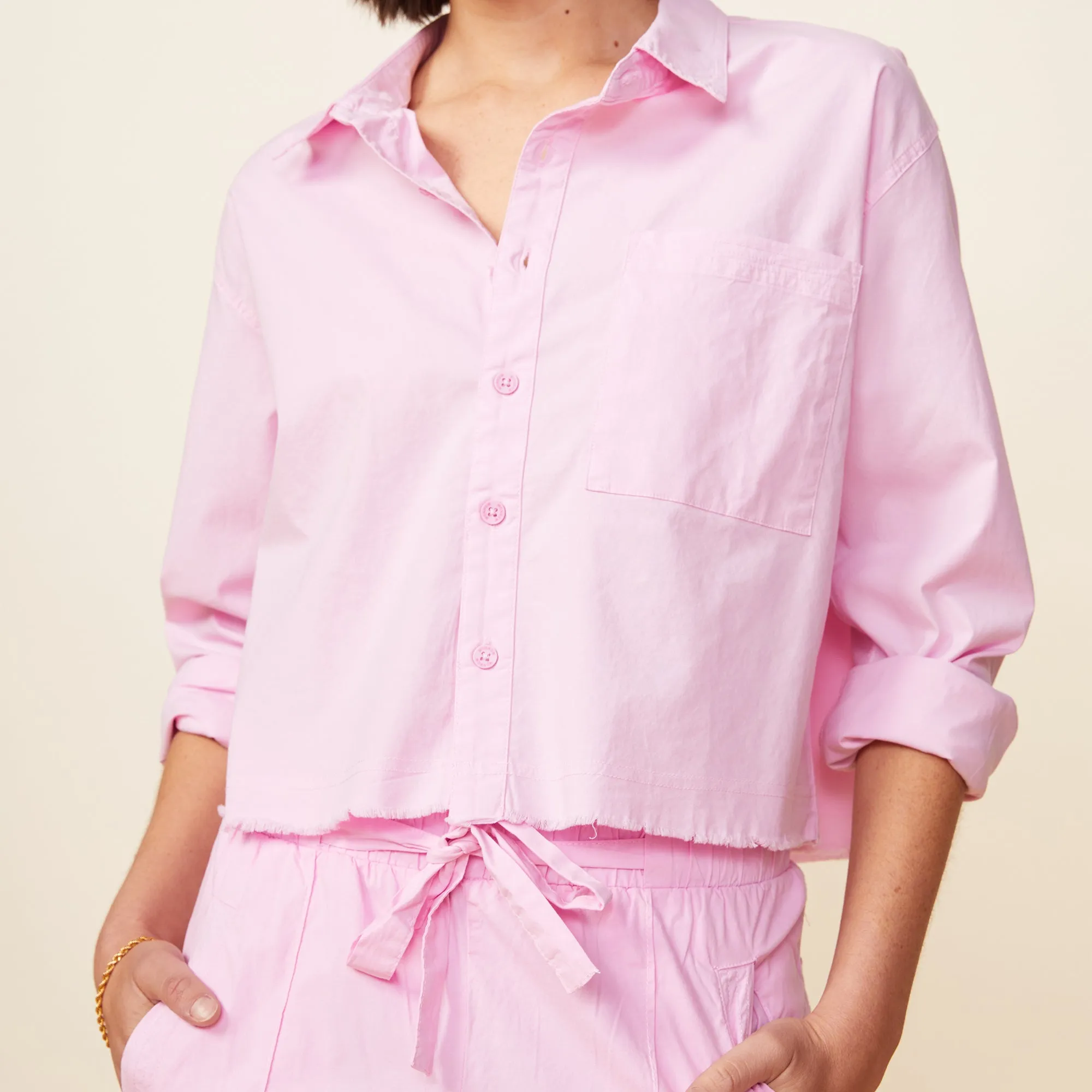 Cropped Poplin Shirt sold by Monrow product image thumbnail 4