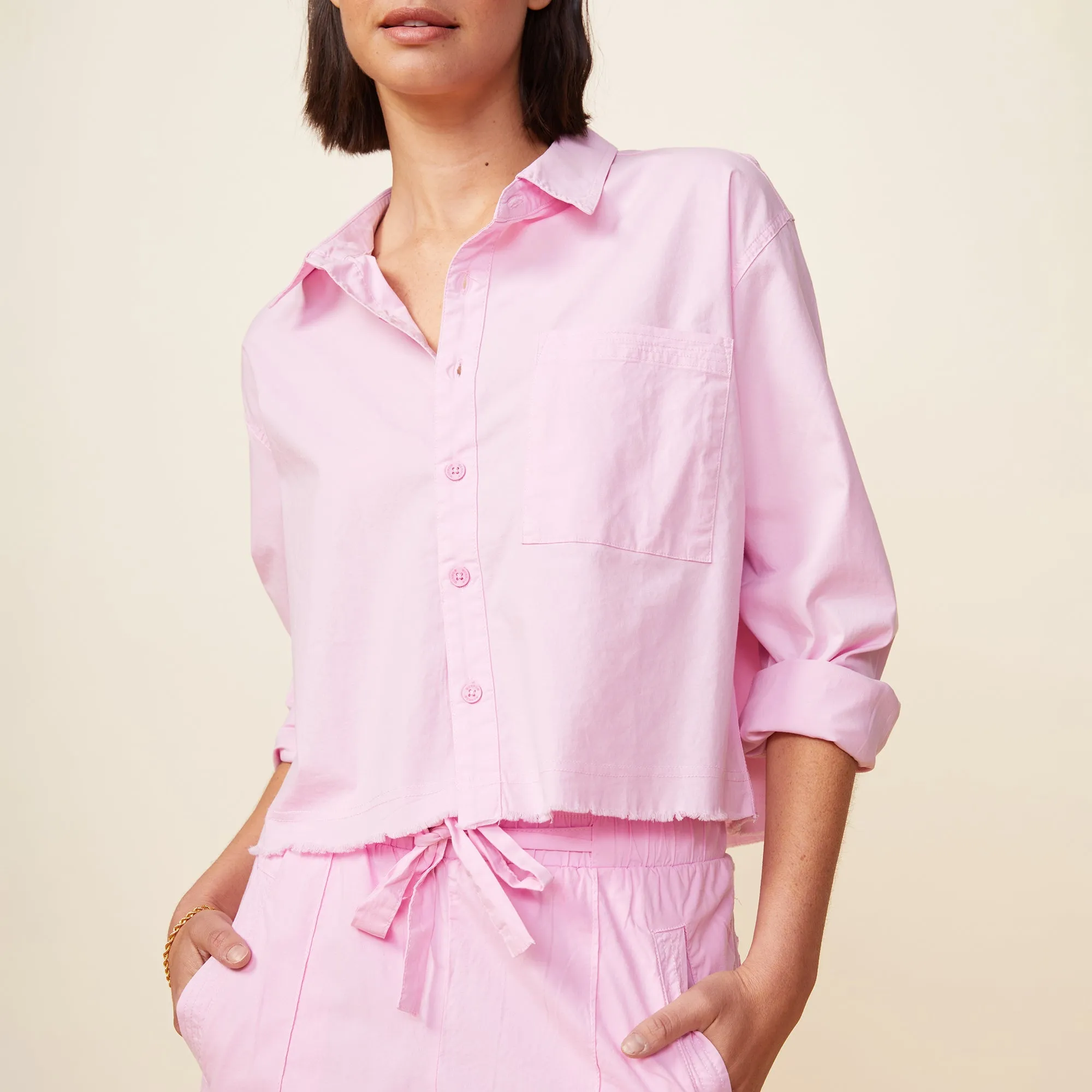 Cropped Poplin Shirt sold by Monrow