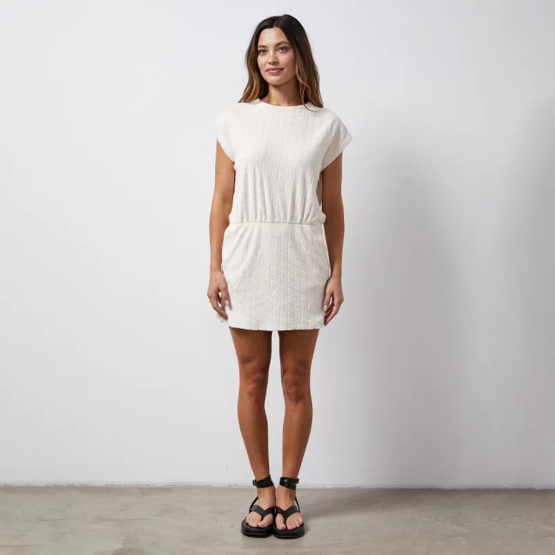 Diamond Terry Cloth Cinched Dress sold by Monrow