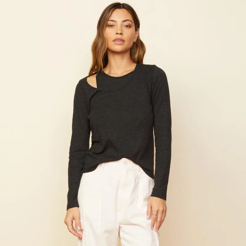 Asymmetric Long Sleeve Top sold by Monrow