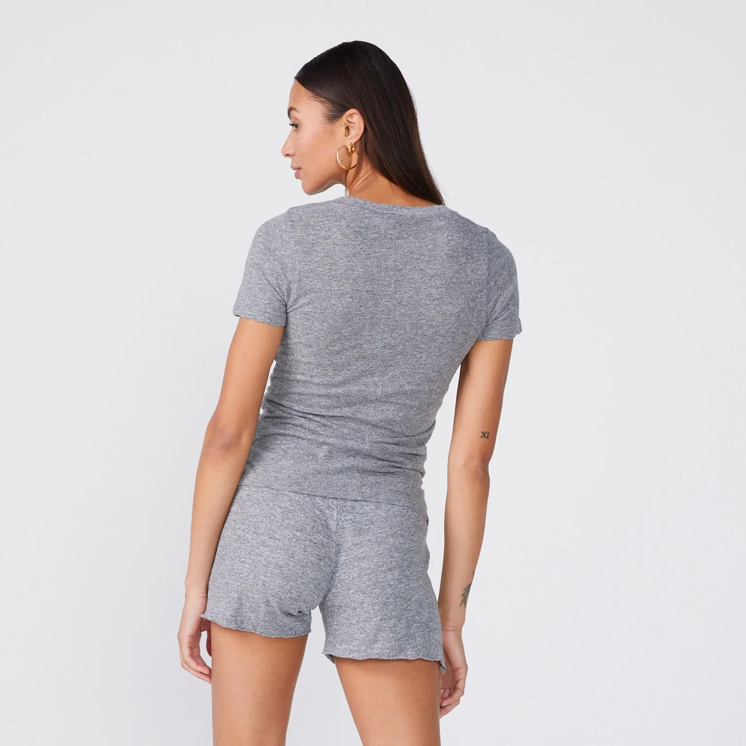 Textured Tri-Blend Fitted Crew Neck Tee sold by Monrow product image thumbnail 4