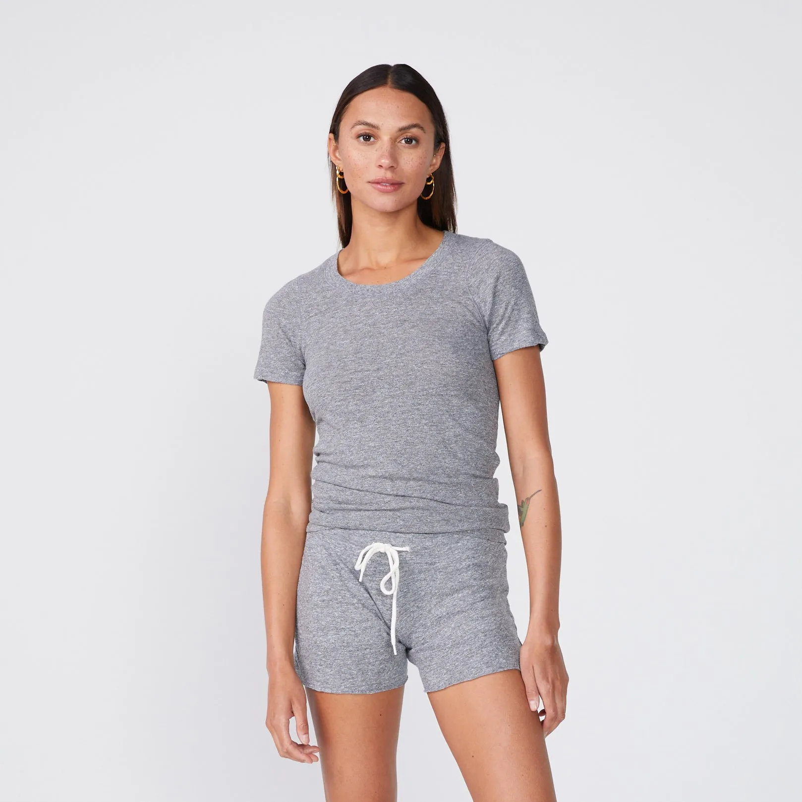 Textured Tri-Blend Fitted Crew Neck Tee sold by Monrow