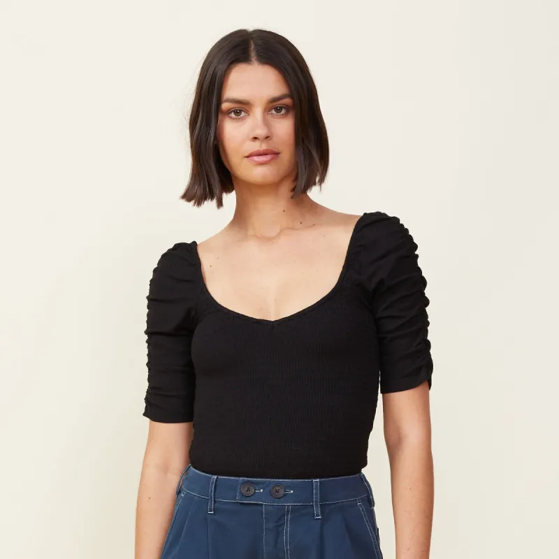 Rib Smocked Top made by Monrow