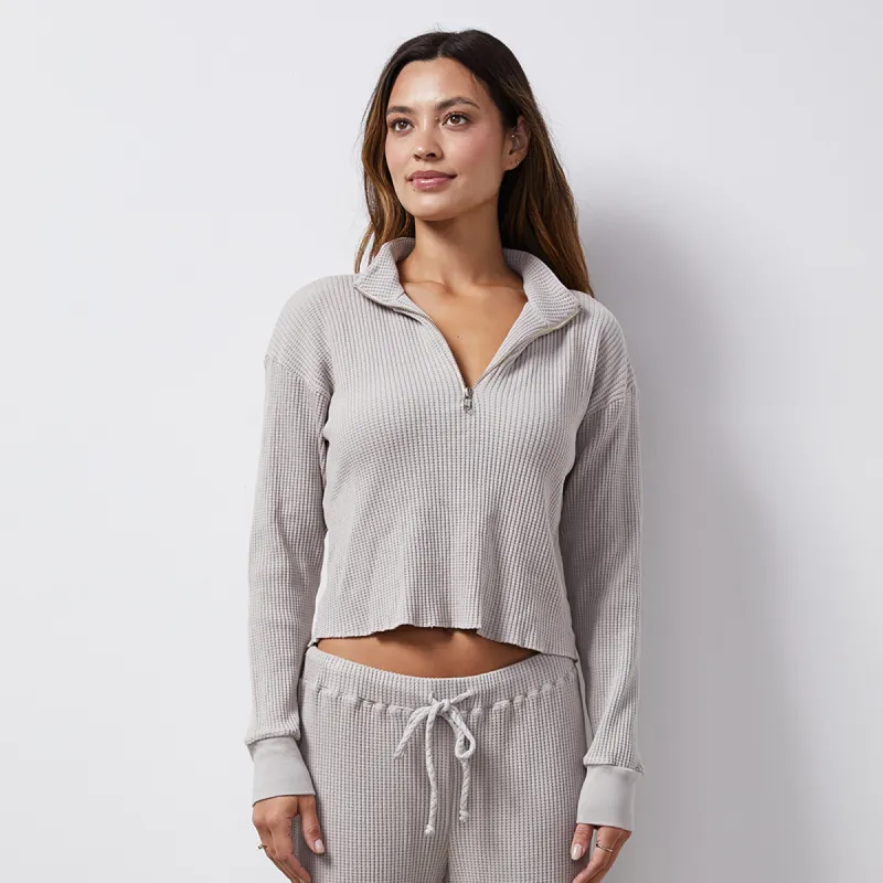 Waffle Half Zip Sweatshirt sold by Monrow