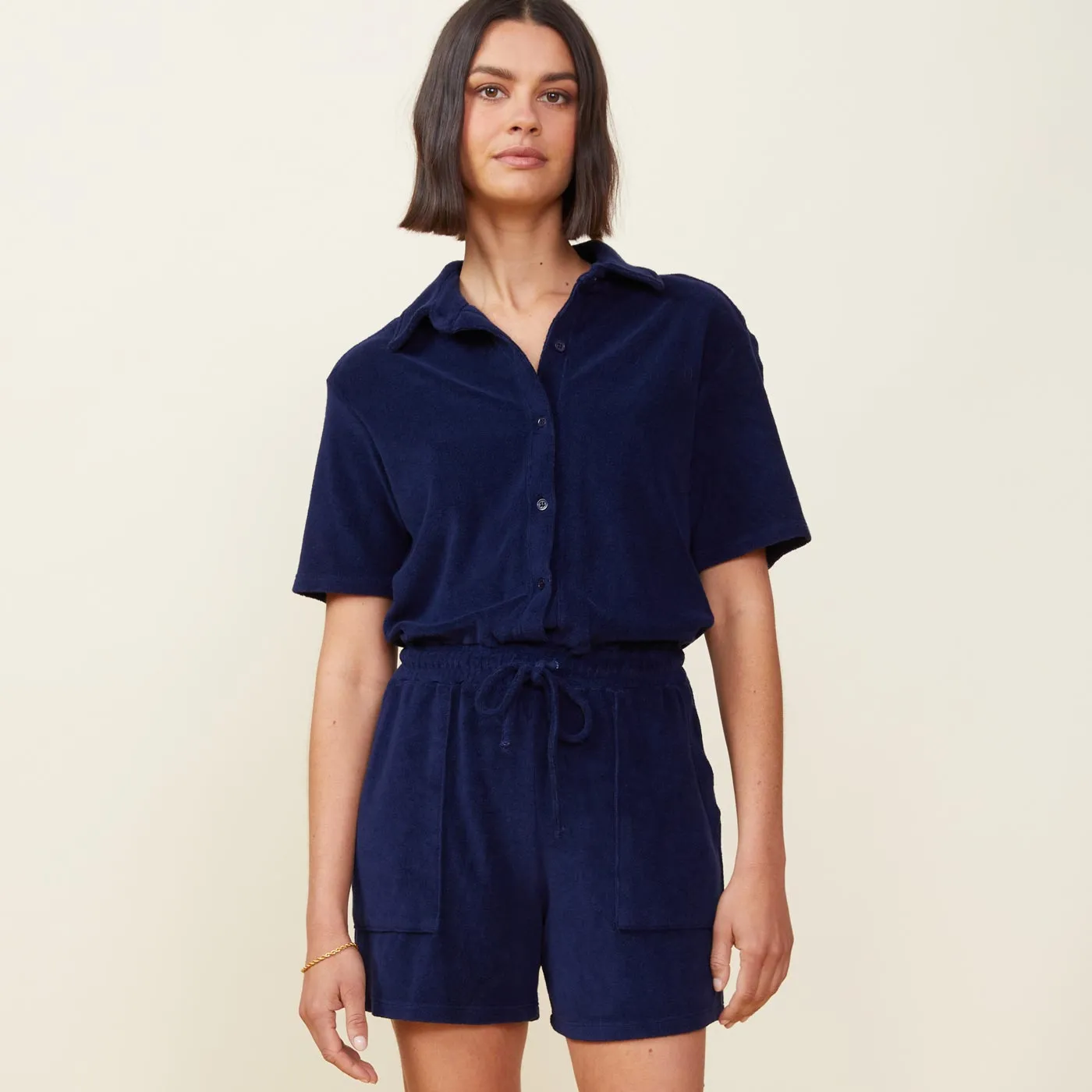 Terry Cloth Romper sold by Monrow