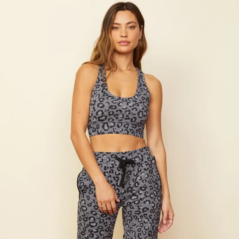 Leopard Movement Sports Bra sold by Monrow