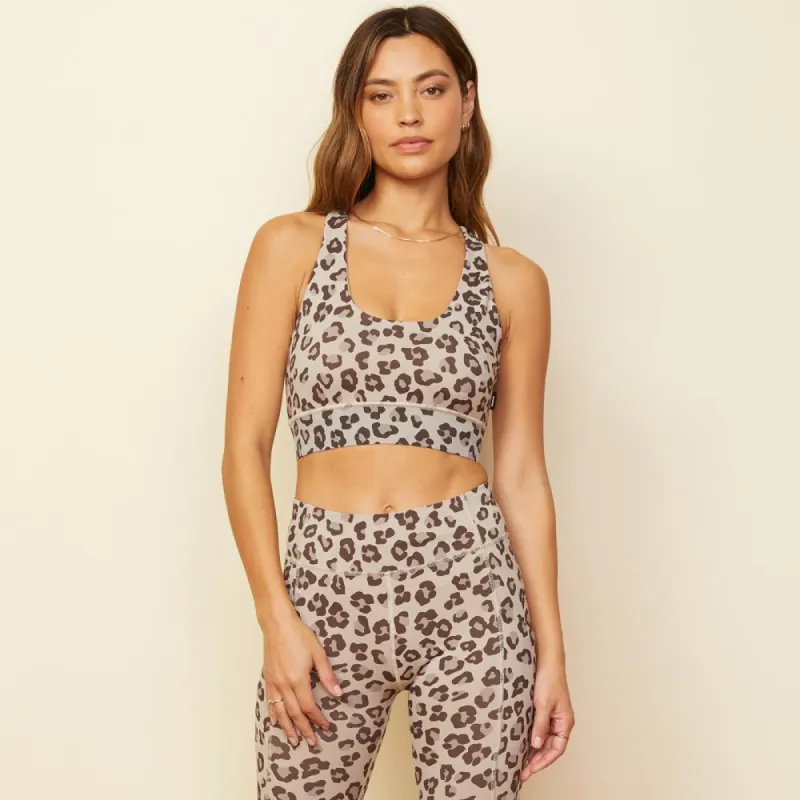 Leopard Movement Sports Bra sold by Monrow