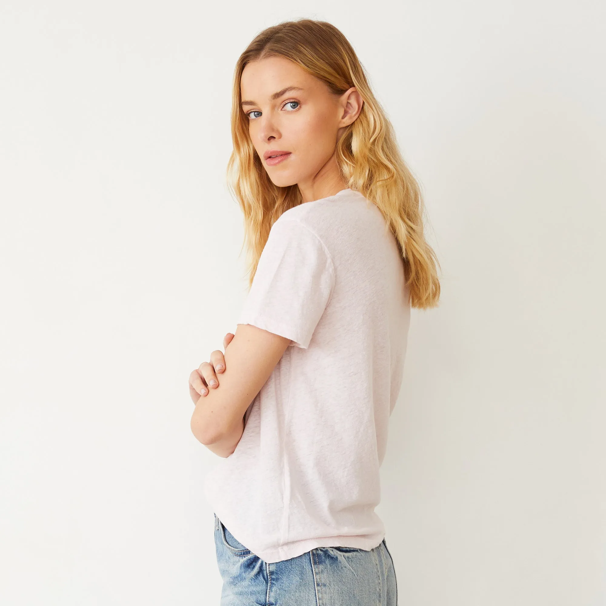 Linen Jersey Basic Crew Neck Tee sold by Monrow product image thumbnail 3