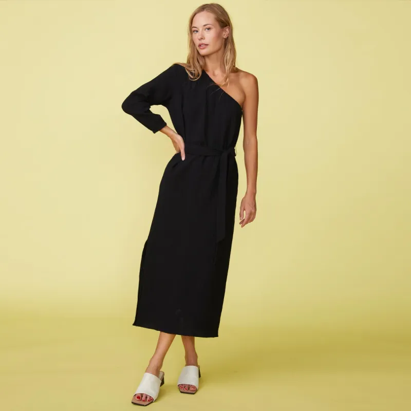 Gauze One Shoulder Dress sold by Monrow