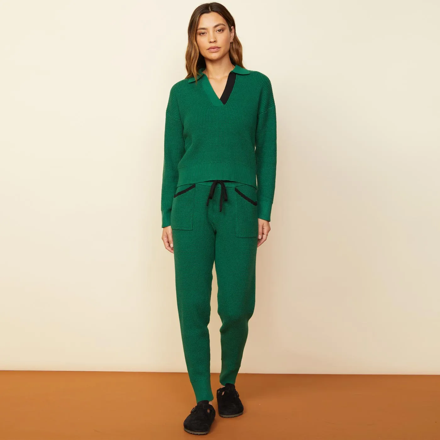 Supersoft Knit Waffle Cuffed Jogger sold by Monrow product image thumbnail 2