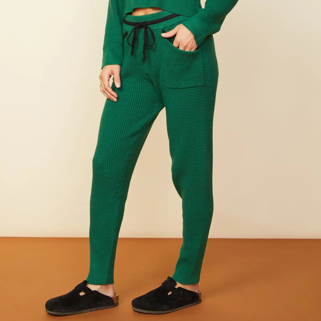 Supersoft Knit Waffle Cuffed Jogger sold by Monrow product image thumbnail 4