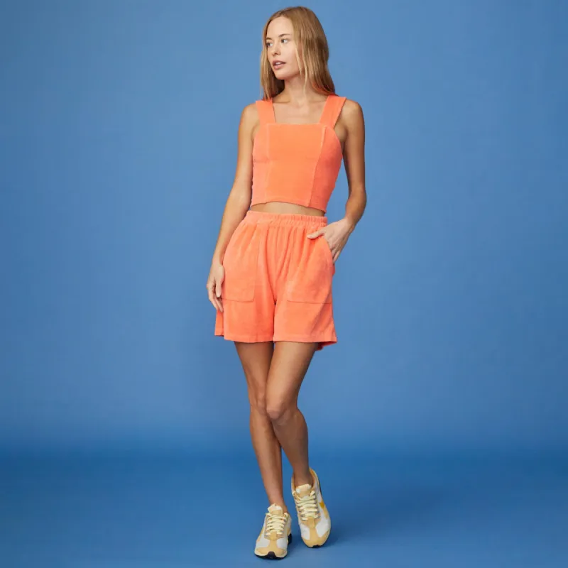 Terry Cloth Cropped Tank sold by Monrow