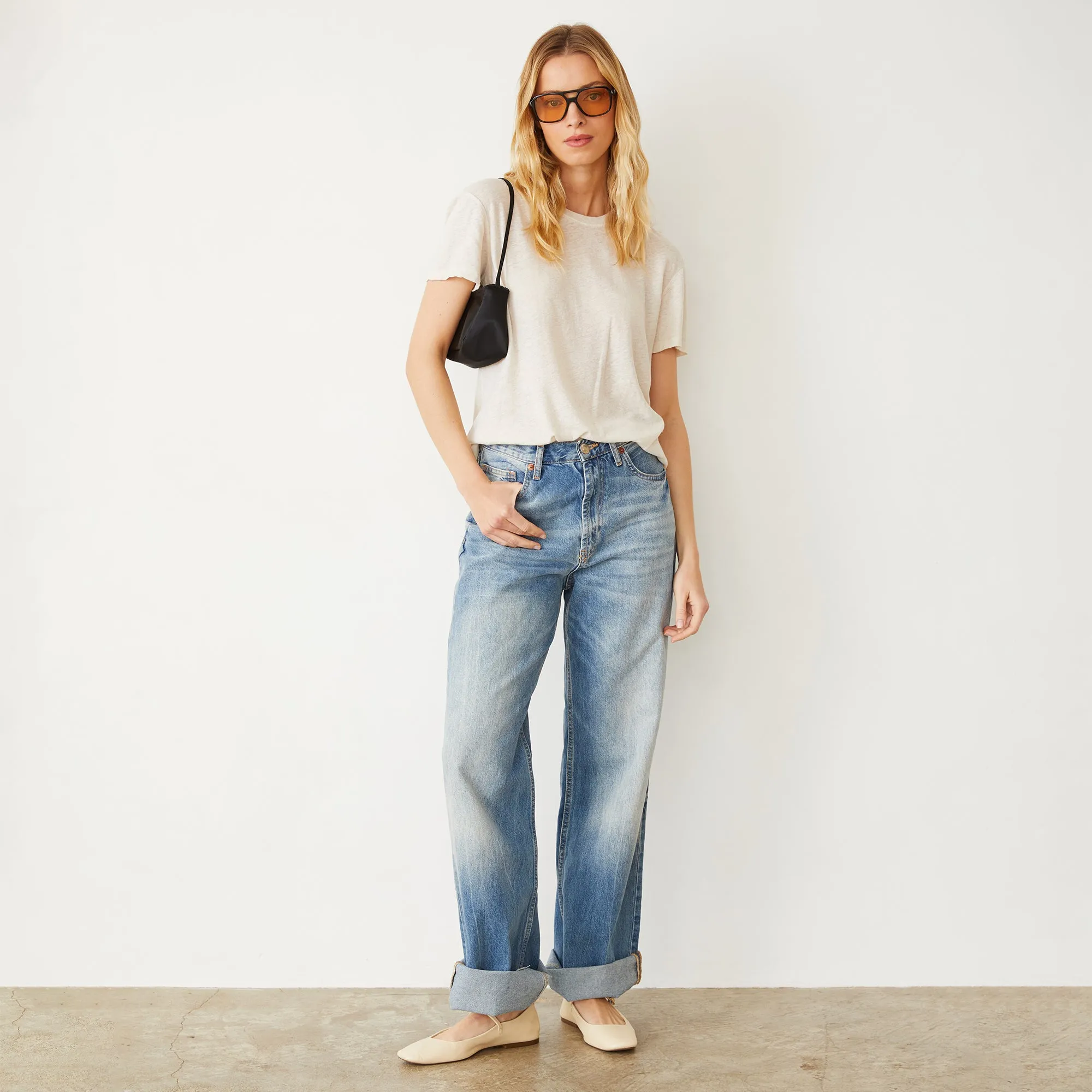 Linen Jersey Basic Crew Neck Tee sold by Monrow product image thumbnail 3