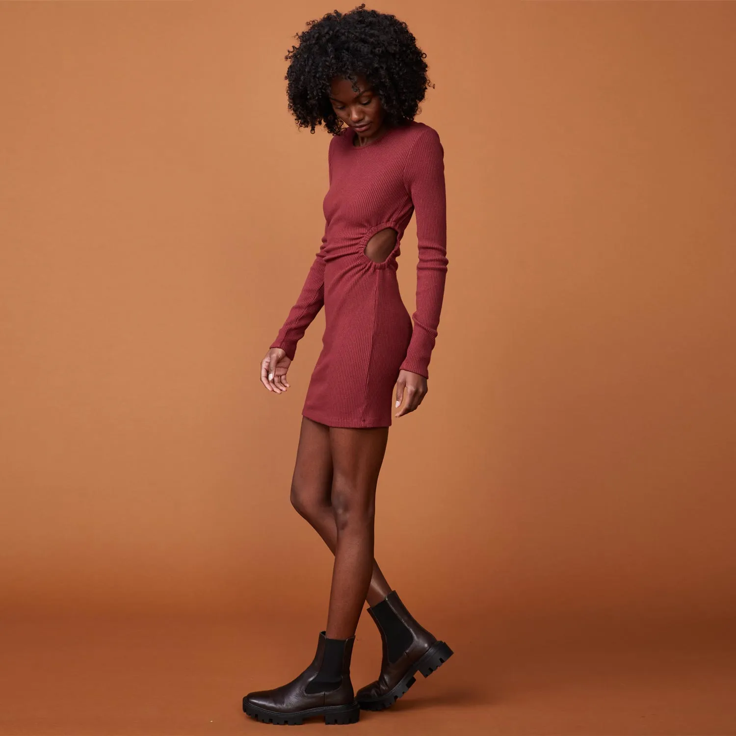 Brushed Rib Cut Out Dress sold by Monrow product image thumbnail 4