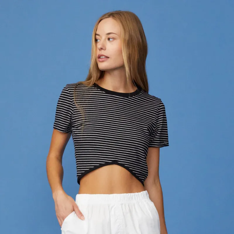 Stripe Cropped Top sold by Monrow