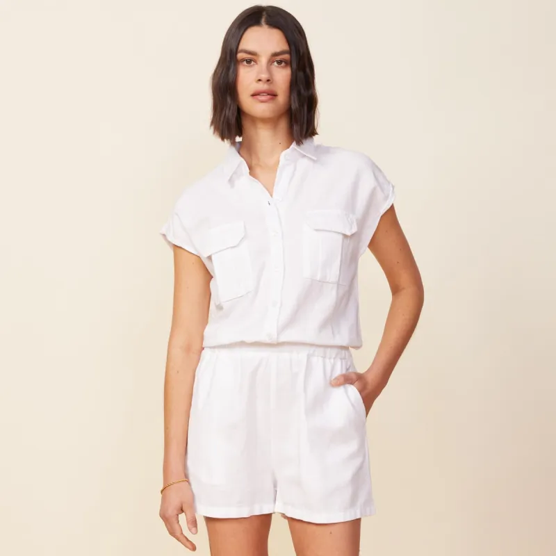 Cotton Twill Pocket Romper sold by Monrow