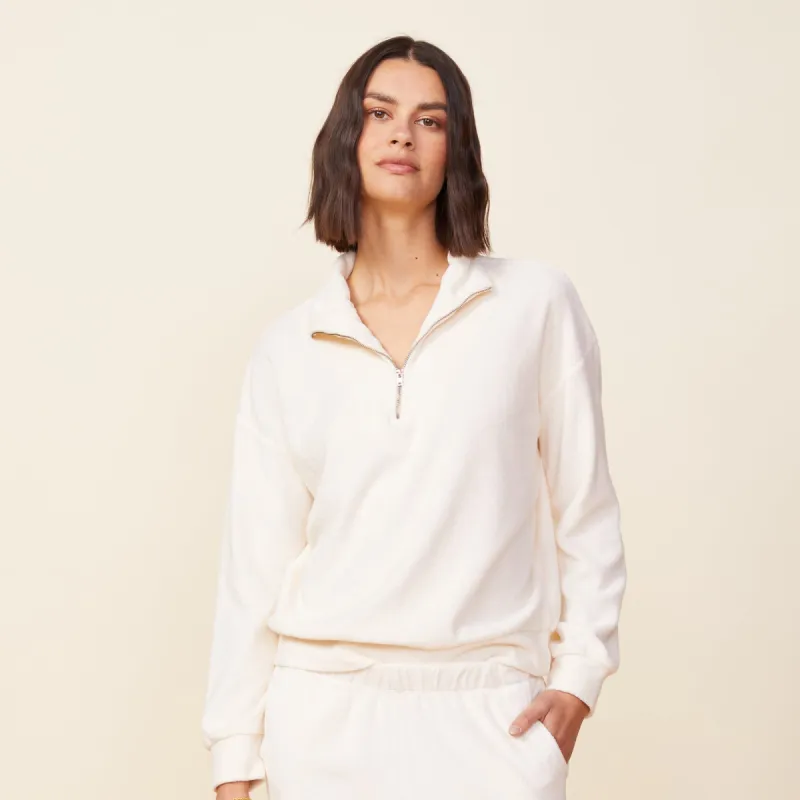 Terry Cloth Half Zip sold by Monrow