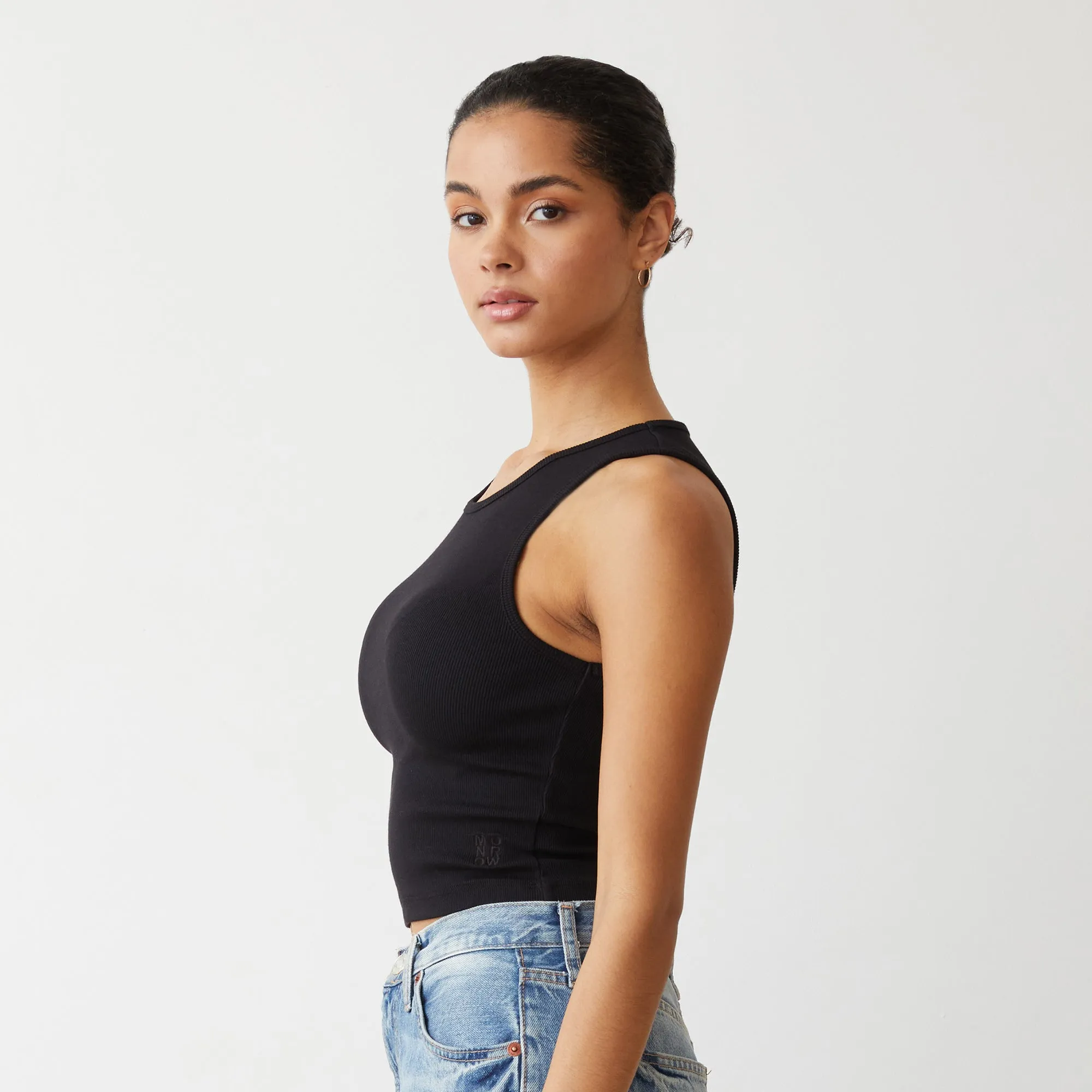 Supimaluxe Rib Crop High Neck Tank sold by Monrow product image thumbnail 3
