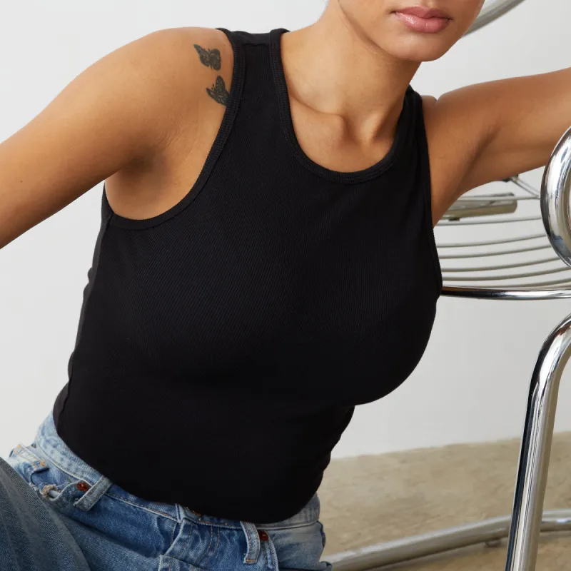 Supimaluxe Rib Crop High Neck Tank sold by Monrow