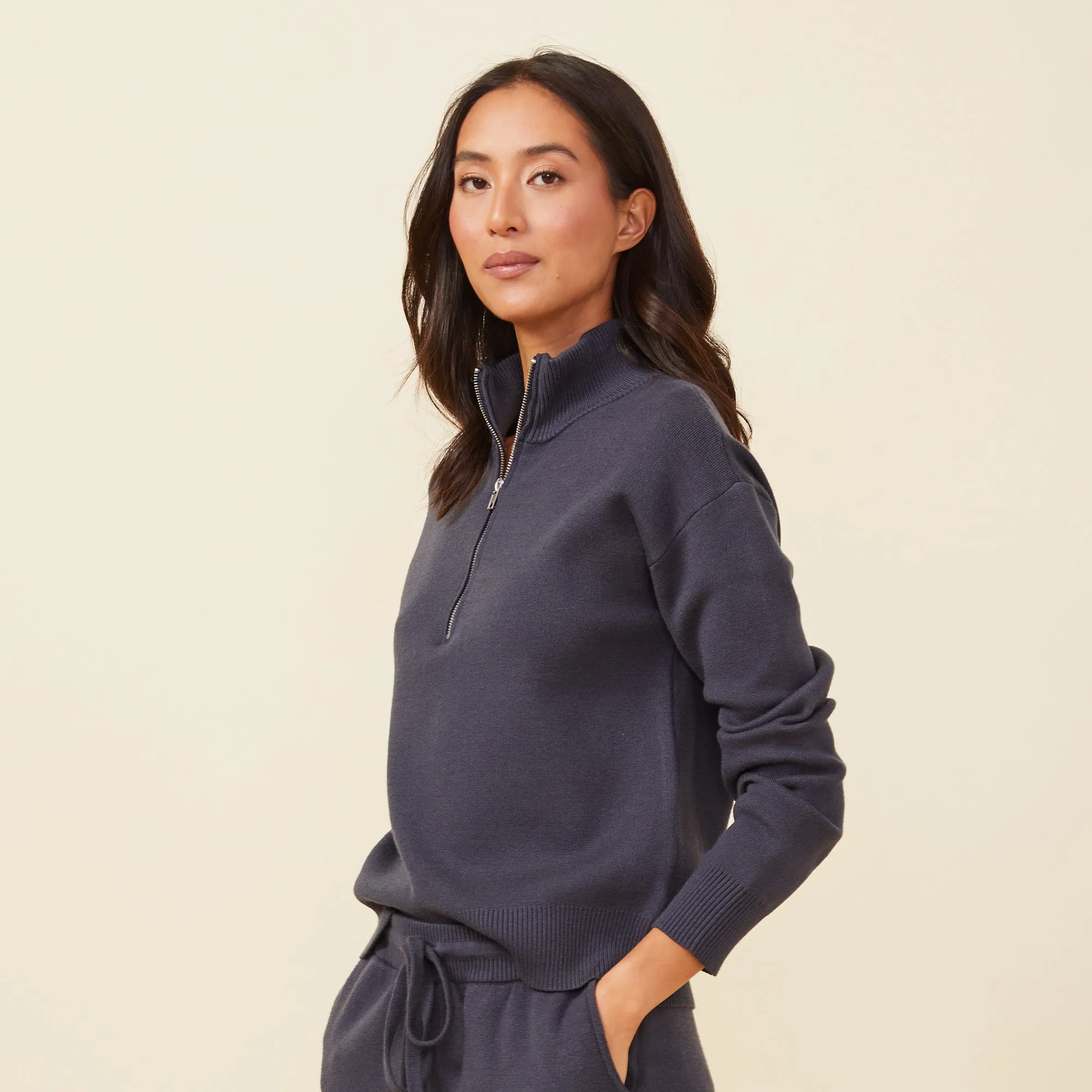 Soft Knit Half Zip Sweater sold by Monrow product image thumbnail 3