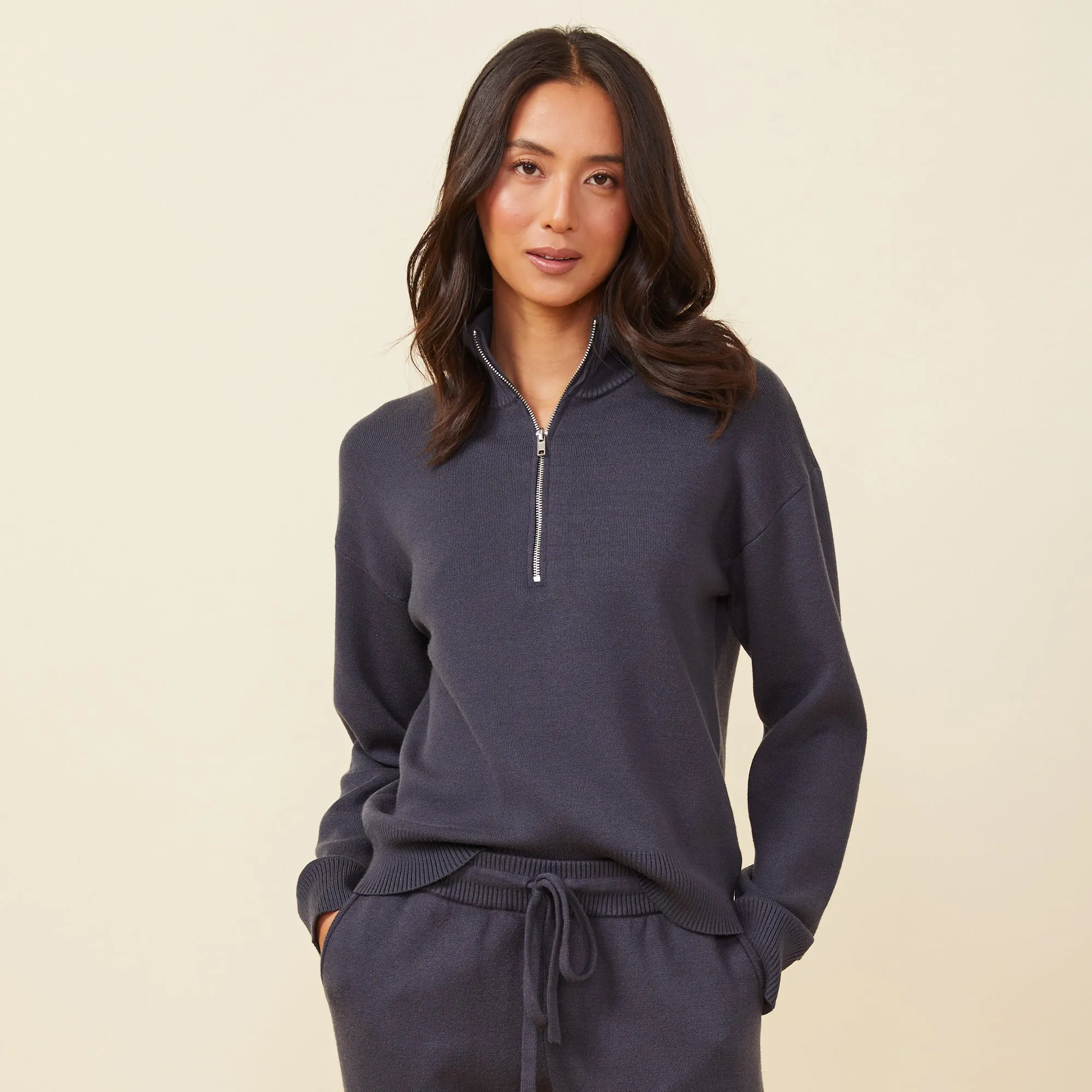 Soft Knit Half Zip Sweater sold by Monrow