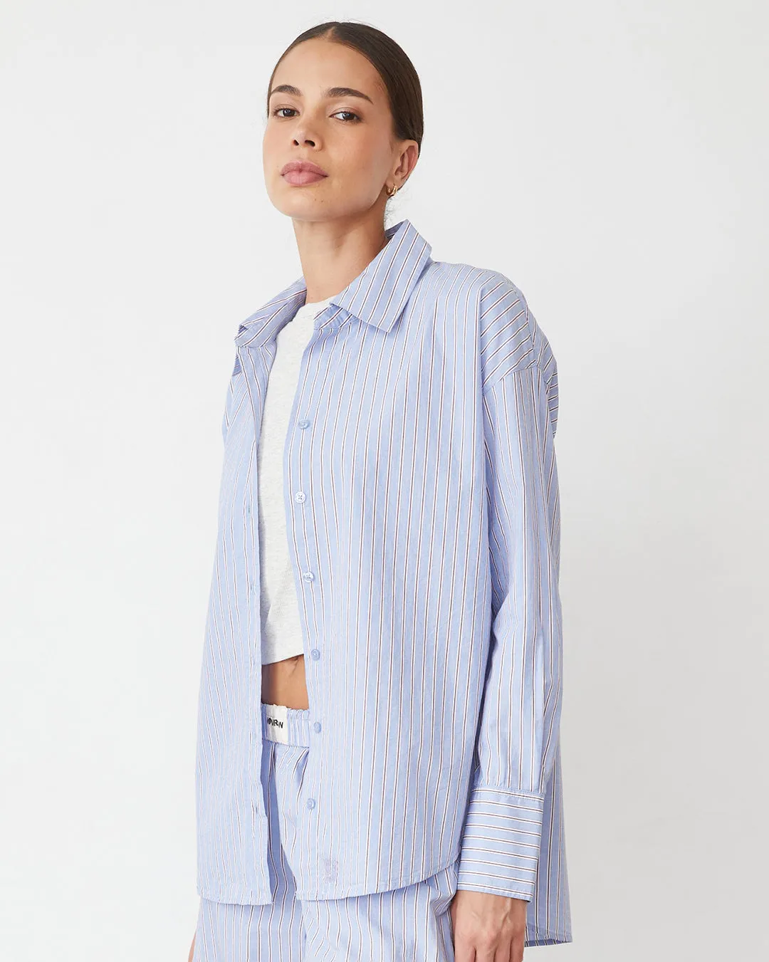Stripe Poplin Oversized Shirt sold by Monrow product image thumbnail 5